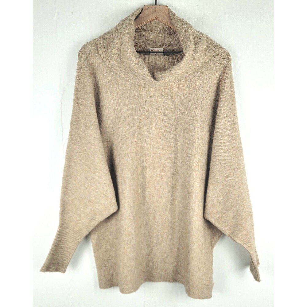 KERISMA  Womens Size S/M Asami Tan Turtleneck Pullover Sweater Top